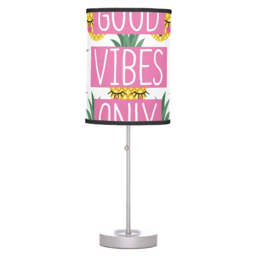 Good Vibes Pineapples Summer Pattern Table Lamp
