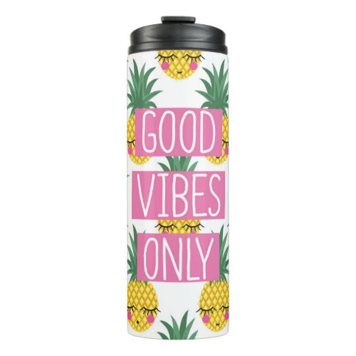 Good Vibes Pineapples Summer Pattern Thermal Tumbler
