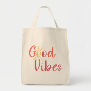 Good Vibes - Pink and Orange Tote Bag
