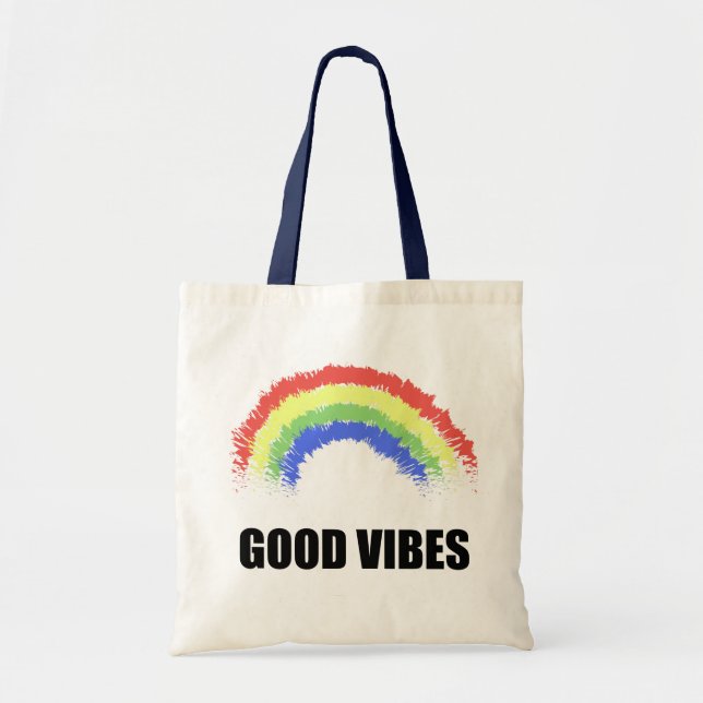 Good Vibes Rainbow Tote Bag (Front)