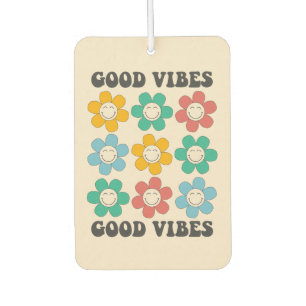 Good Vibes Retro Colorful Daisy Flowers Air Freshener