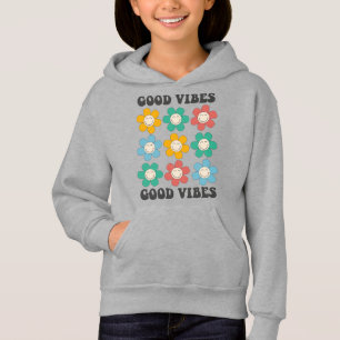 Good Vibes Retro Colorful Daisy Flowers Hoodie