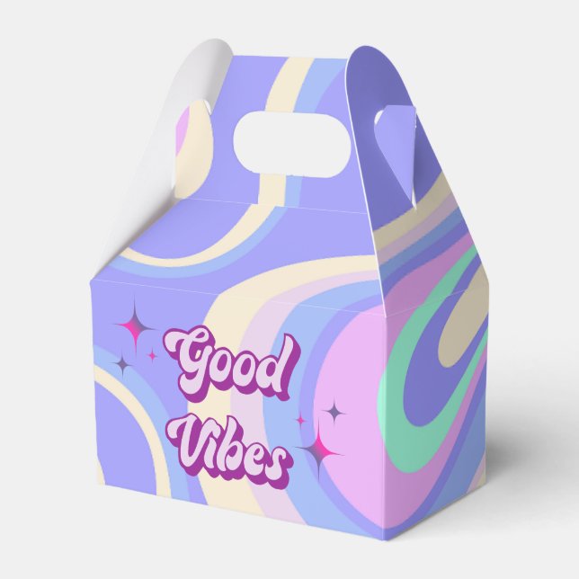 Good Vibes Retro Disco Bridal Shower Favor Box (Front Side)