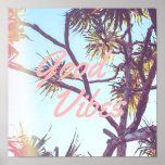 Good Vibes - Retro Tropical Tree | Poster at Zazzle
