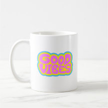 Good Vibes Retro Typography Coffee Mug