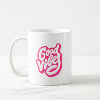 Good Vibes Retro Typography Coffee Mug
