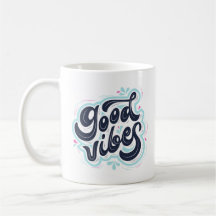 Good Vibes Retro Typography Coffee Mug