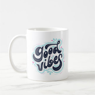 Good Vibes Retro Typography Coffee Mug