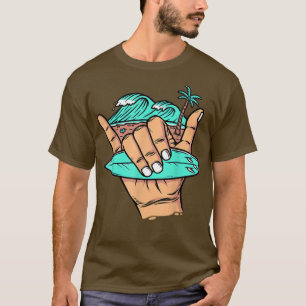 Good Vibes Shaka Hawaii Hang Loose Surfing Beach S T-Shirt