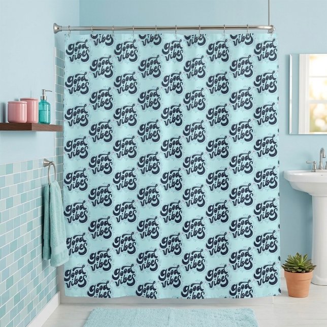 Good Vibes Shower Curtain (Creator Uploaded)