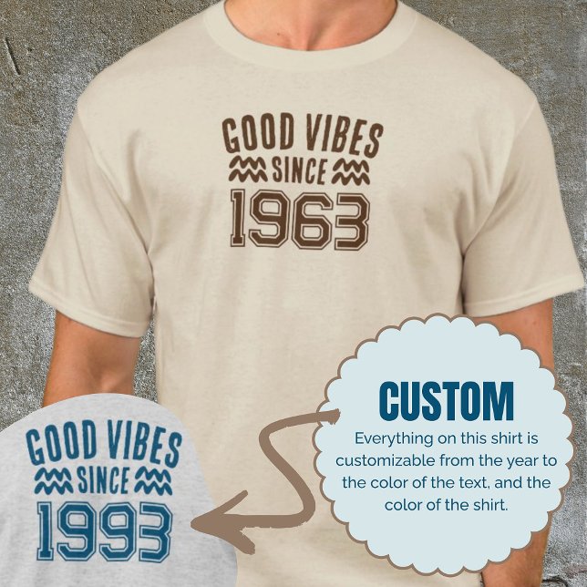 Good Vibes Since Custom Year Shirt Birthday Gift (Good Vibes Since Custom Year Shirt Birthday Gift)