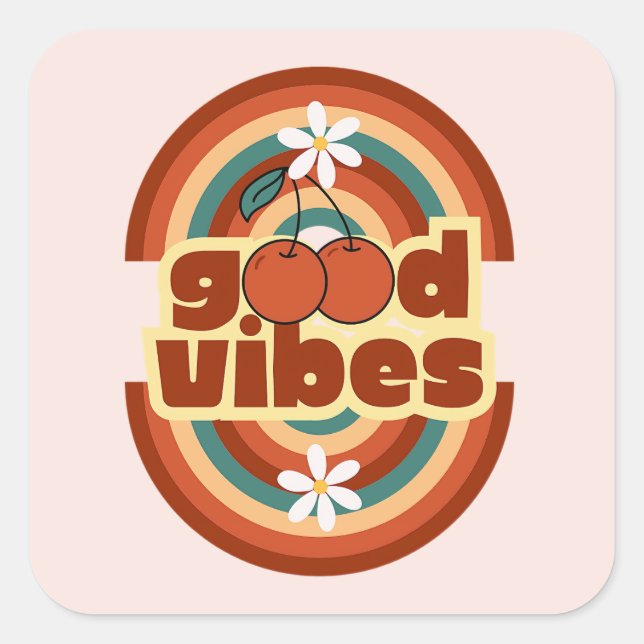 Good Vibes Square Sticker (Front)