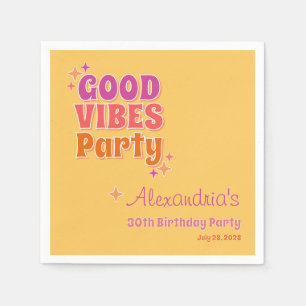 Good Vibes Summer 30th Birthday Party Napkins