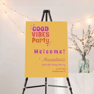 Good Vibes Summer 30th Birthday Party Welcome Sign