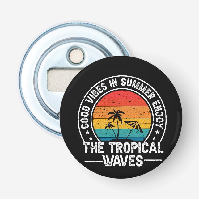 Good Vibes Summer Tropical Waves-64107 Bottle Opener (Front)