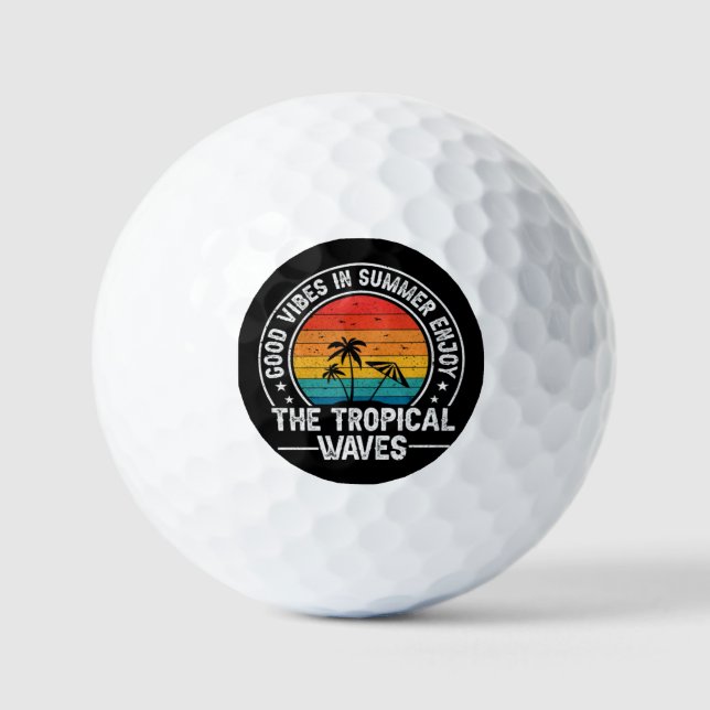 Good Vibes Summer Tropical Waves-64107 Golf Balls (Front)