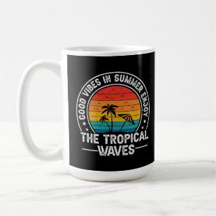 Good Vibes Summer Tropical Waves Coffee Mug