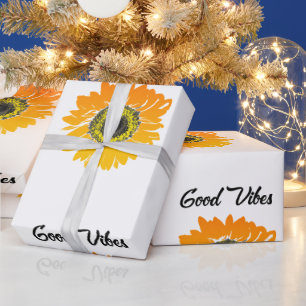 Good Vibes Sunflower Wrapping Paper