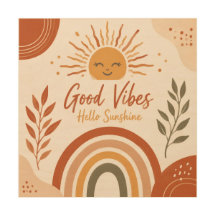 Good Vibes Sunshine - Modern Boho Rainbow Decor