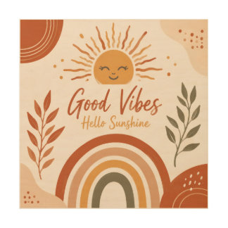 Good Vibes Sunshine - Modern Boho Rainbow Decor