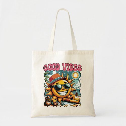 Good Vibes _ Sunshine _ Retro Summer Tote Bag