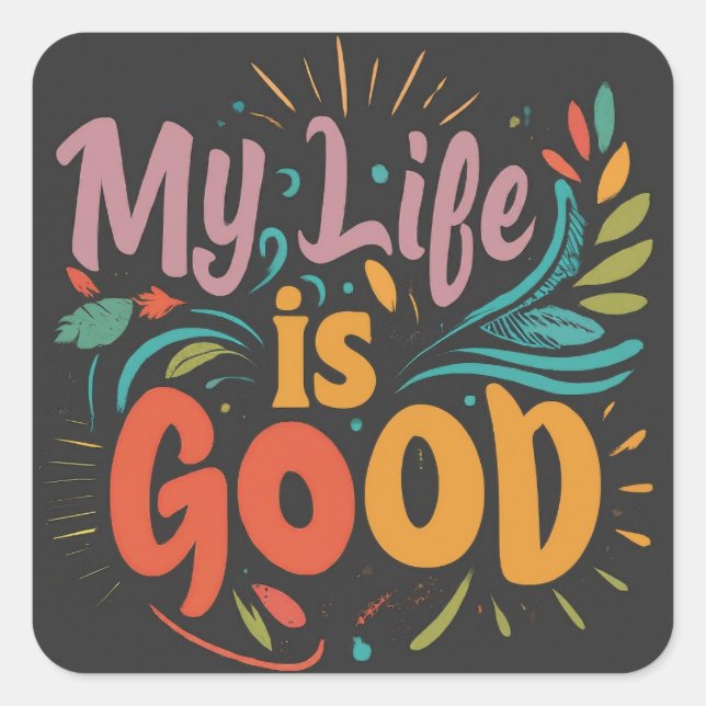 Good Vibes Tee Square Sticker (Front)