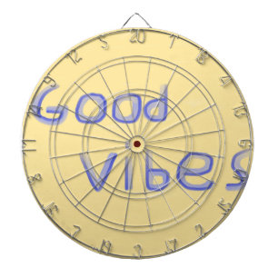 good vibes text art dart board