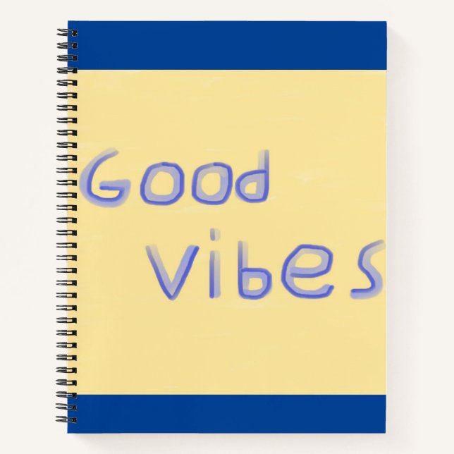 good vibes text art notebook (Front)