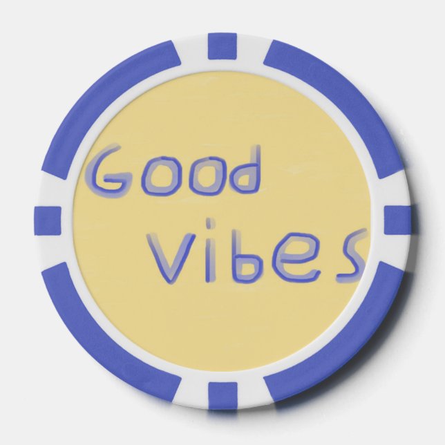 good vibes text art poker chips (Front)