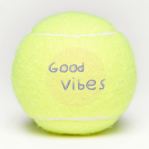 good vibes text art tennis balls