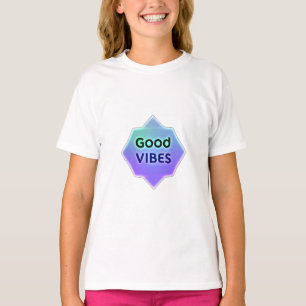 "Good Vibes" Text on Gradient Star Shape T-Shirt