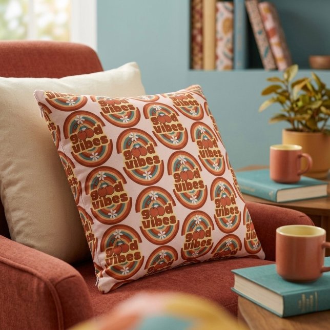 Good Vibes Throw Pillow (Creator Uploaded)