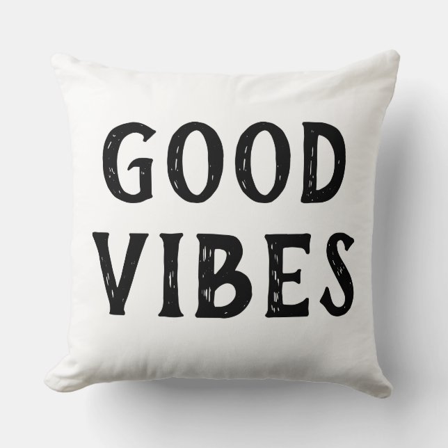 Good Vibes Throw Pillow (Front)