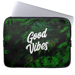 Good Vibes Tropical Leaf Design Laptop Sleeve