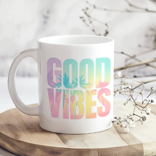 "Good Vibes" Tropical Quote Coffee Mug