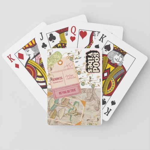 Good vibes vintage map poker cards