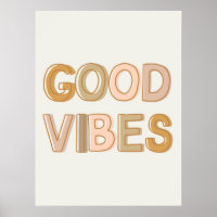 Good Vibes wall art poster for dorm, nursery