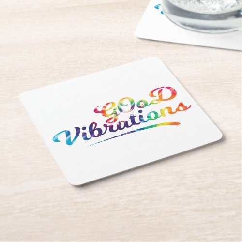 Good Vibrations Square Paper Coaster
