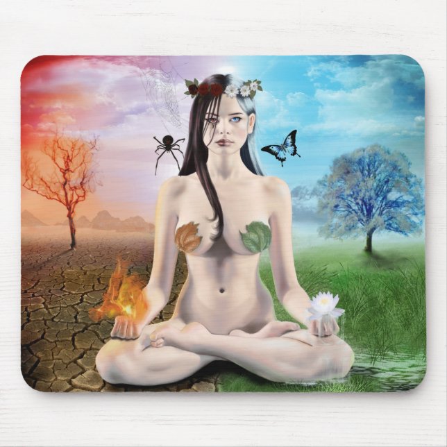Good vs Evil- Goth Goddess Mouse Pad (Front)