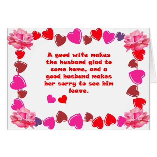 Good Wife Good Husband Quotes Greeting Card