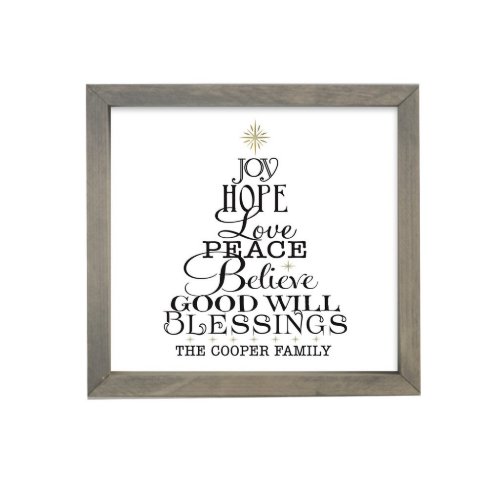 Good Will Blessings Joyful Xmas Quote Shadow Box