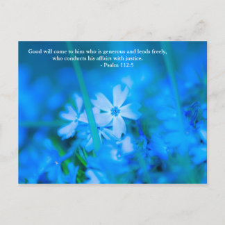 Good will come to him who is generous and lends fr postcard