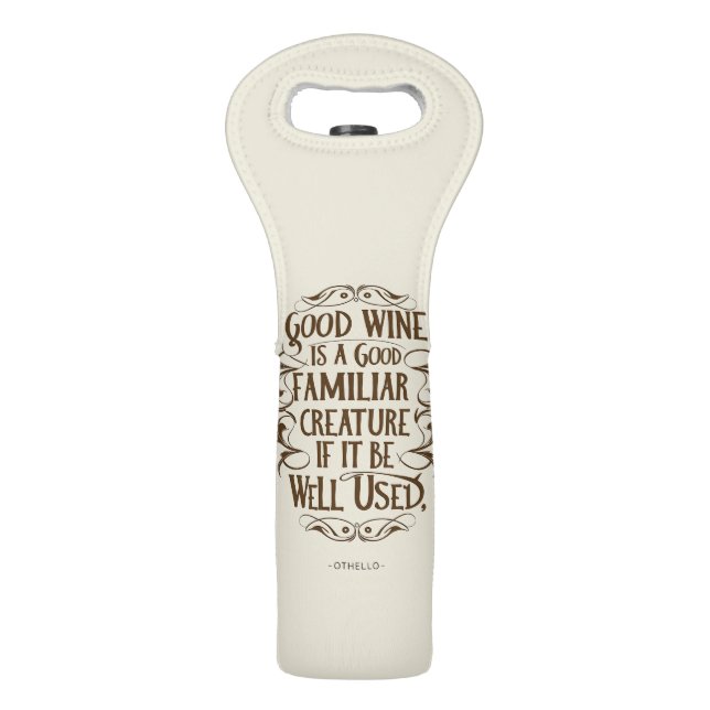 Good Wine: Sophisticated Carrier for Wine Lovers Wine Bag (Front)