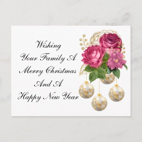 Good Wishes On Christmas Postcard