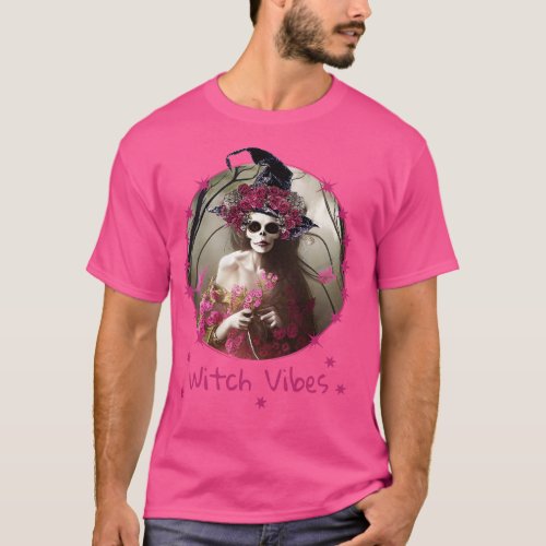 Good Witch and flowers in dark forest for cute Hal T_Shirt
