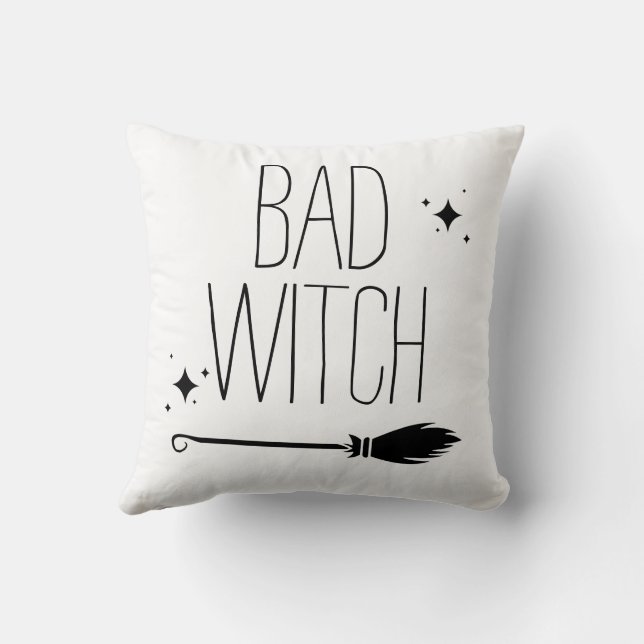 Good Witch Bad Witch Halloween Spooky Cute ✨ Throw Pillow (Back)