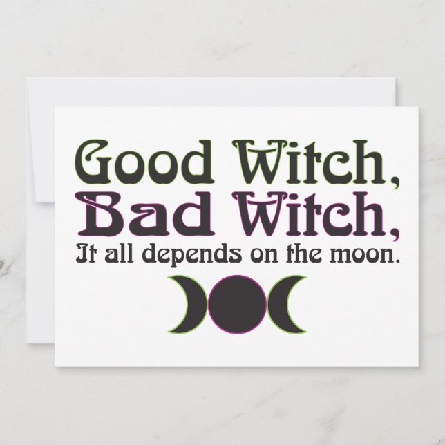 "Good Witch, Bad Witch..." Invitations (Front)