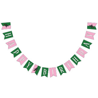 Good Witch Bad Witch - Pink and Green Birthday Bunting Flags