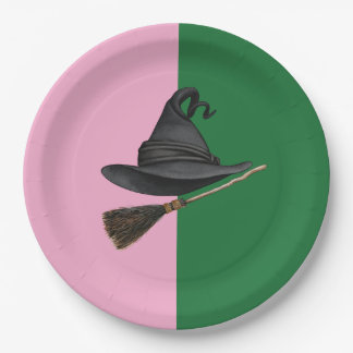 Good Witch Bad Witch - Pink and Green Birthday Paper Plates