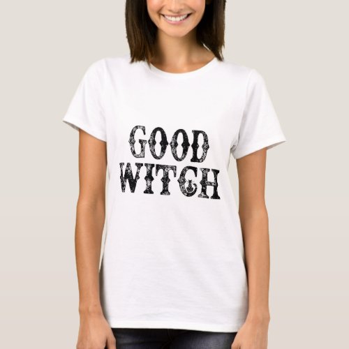 Good Witch Black and White Womens Halloween  T_Shirt